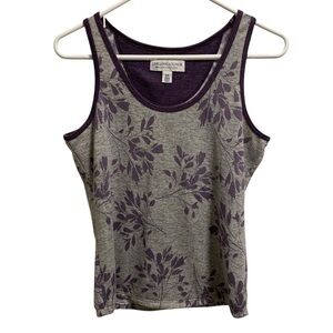 Karen Neuburger Fitted Sleeveless Gray and Purple Tank Top